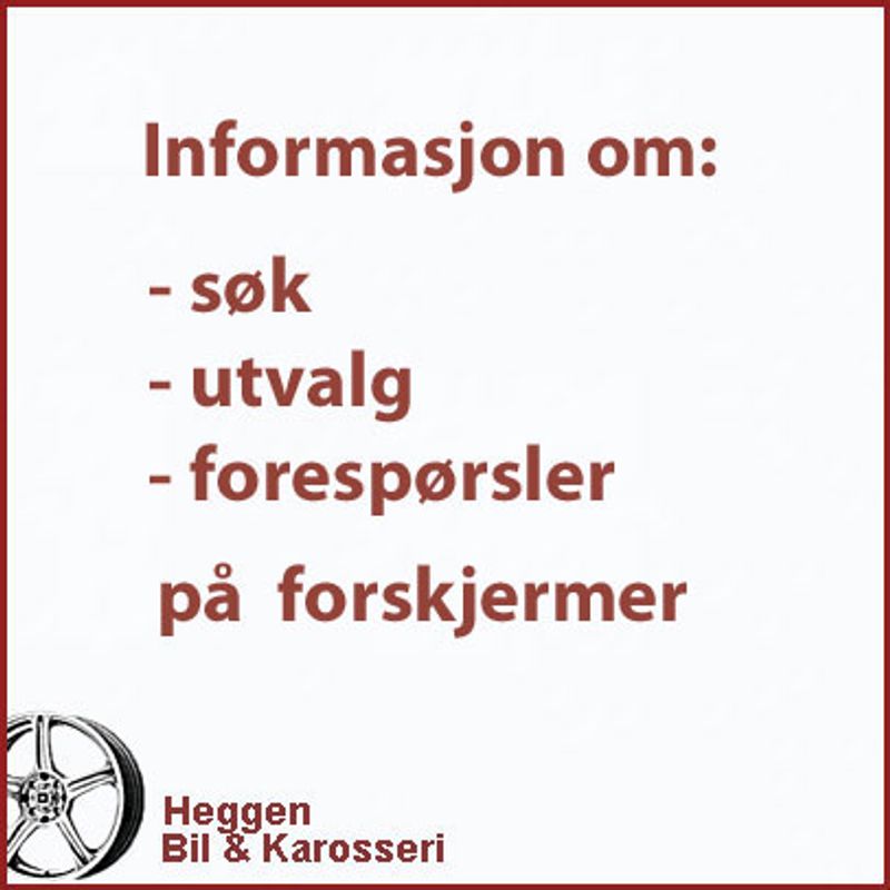 1. Informasjon søk / utvalg forskjermer