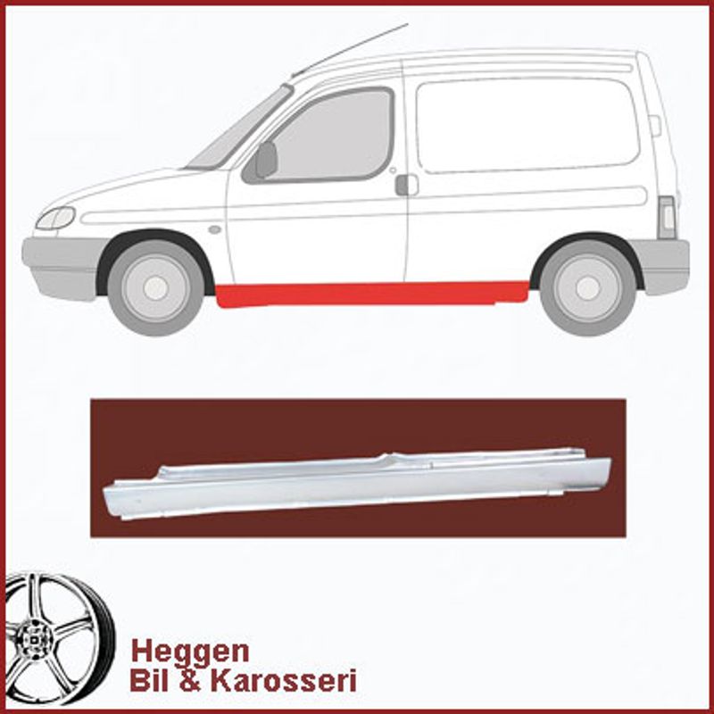 Kanal Citroen Berlingo 07.96-12.11  uten skyvedør  venstre